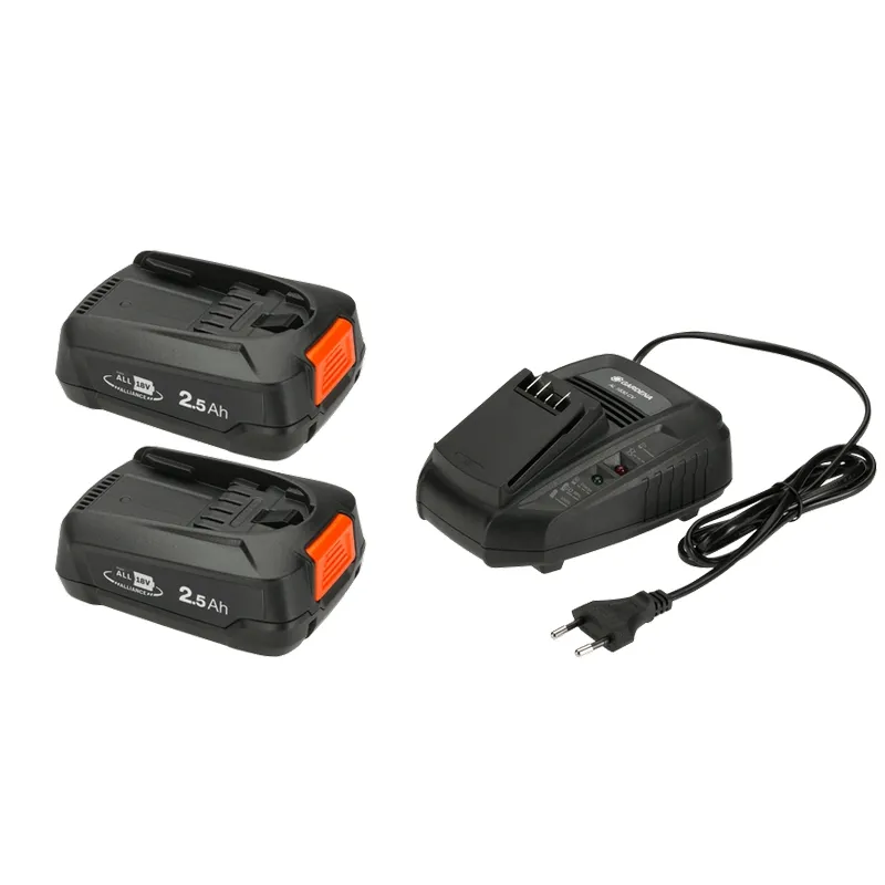 Rabatter Startkit Gardena P4A X2 18V/45 + AL1830 2x2,5Ah batterier + snabbladdare