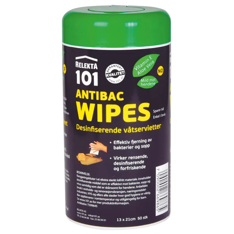 Fri frakt Rengöringsduk Relekta 101 Wipes 101 Antibac 50 st/BRK