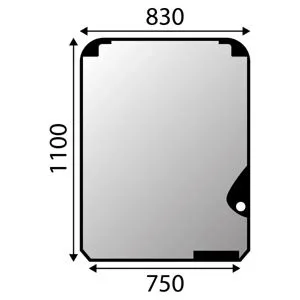 Endast denna vecka Vindruta Hitachi Zx-5, Zx-6 Övre