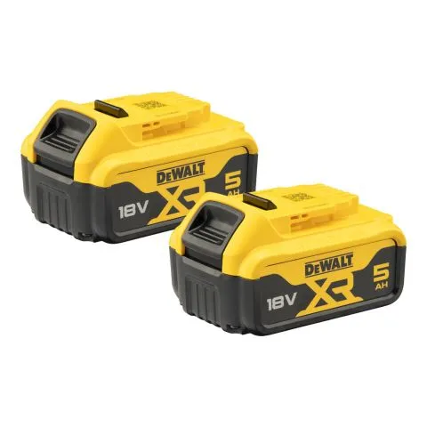 DCB184P2-XJ Dewalt Batteri 18 V, 5,0 Ah, 2-pack Trygg betalning