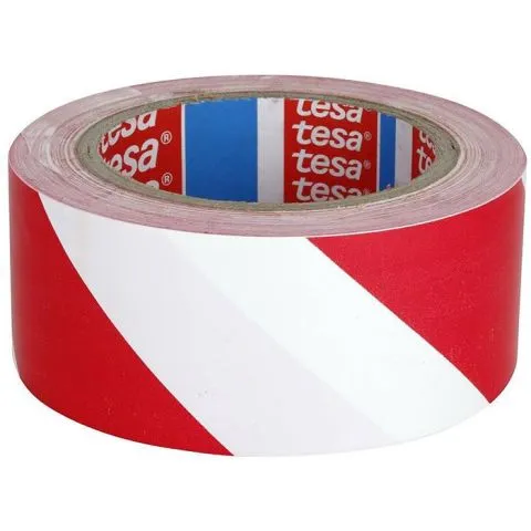 60760 Tesa Varningstejp röd/vit, 33 m x 50 mm Kampanjpris