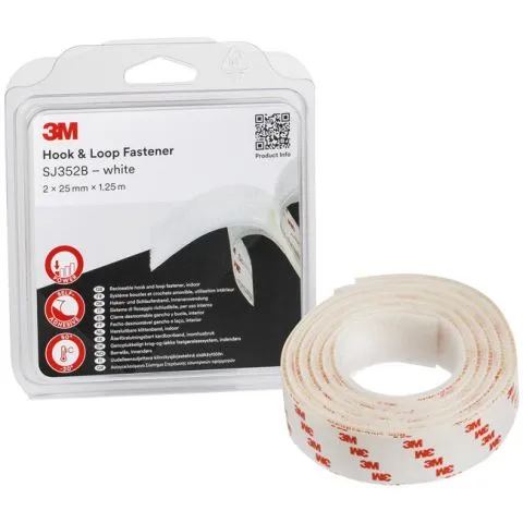Rabatt Hook & Loop SJ352B 3M Kardborreband vit
