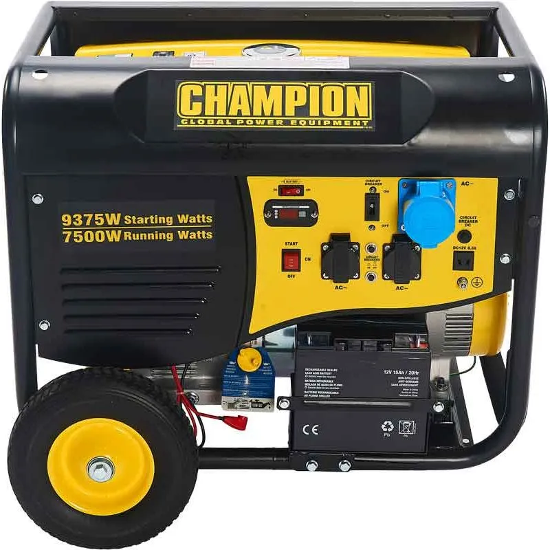 Bensinelverk 8000 watt Elverk Dual Fuel med trådlös fjärrkontroll Champion Beställ nu
