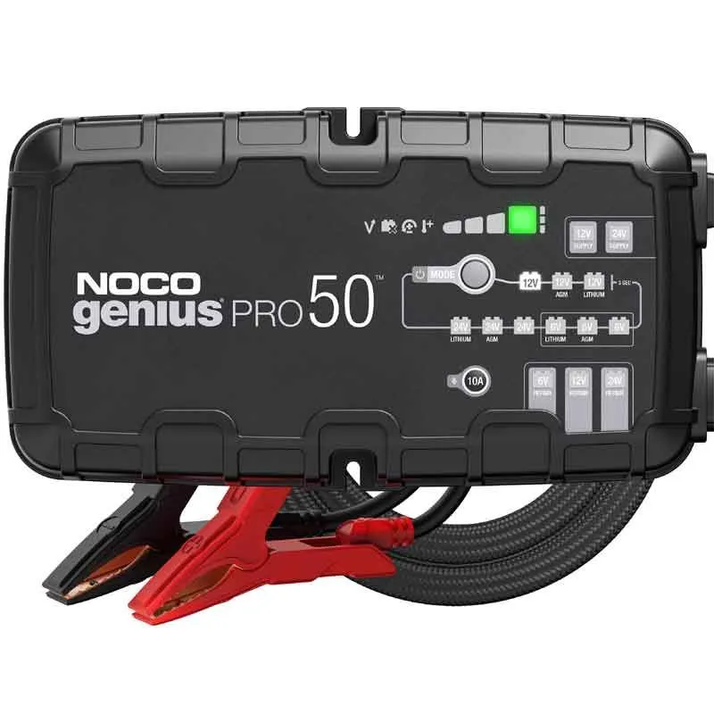 Nyhet Noco Genius PRO 50 Batteriladdare till 6V, 12V och 24V 50000mA (Wet, Gel, MF, CA, EFB, AGM, & Lithium-Ion)