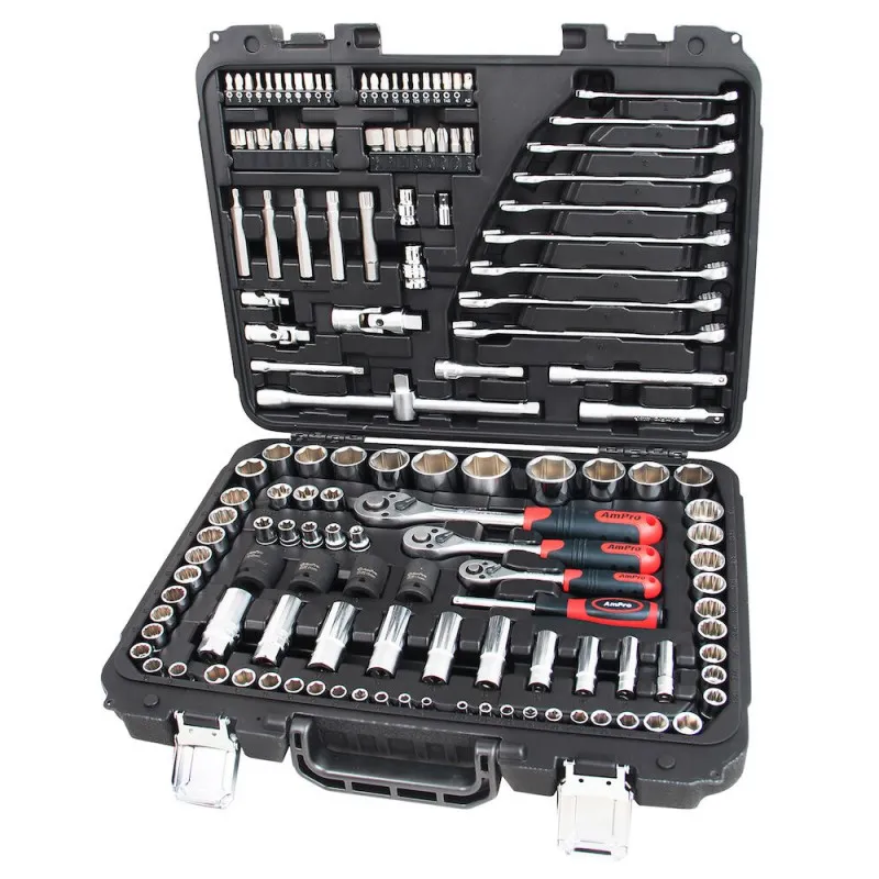 Hylsnyckelsats 1/4, 3/8", 1/2" 141del Ampro Sänkt pris