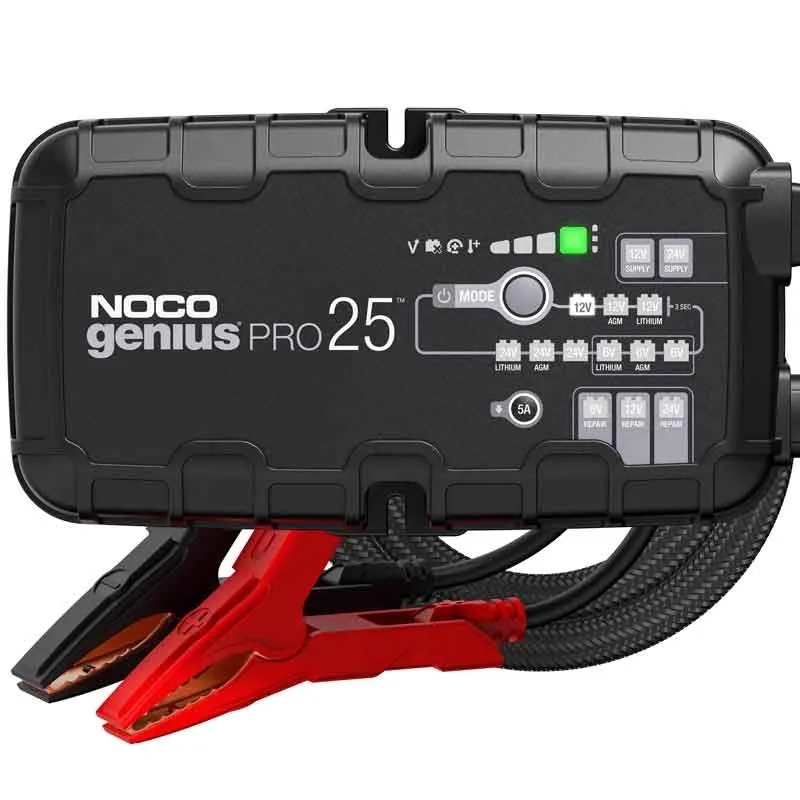Rea Noco Genius PRO 25 Batteriladdare till 6V, 12V och 24V 25000mA (Wet, Gel, MF, CA, EFB, AGM, & Lithium-Ion)