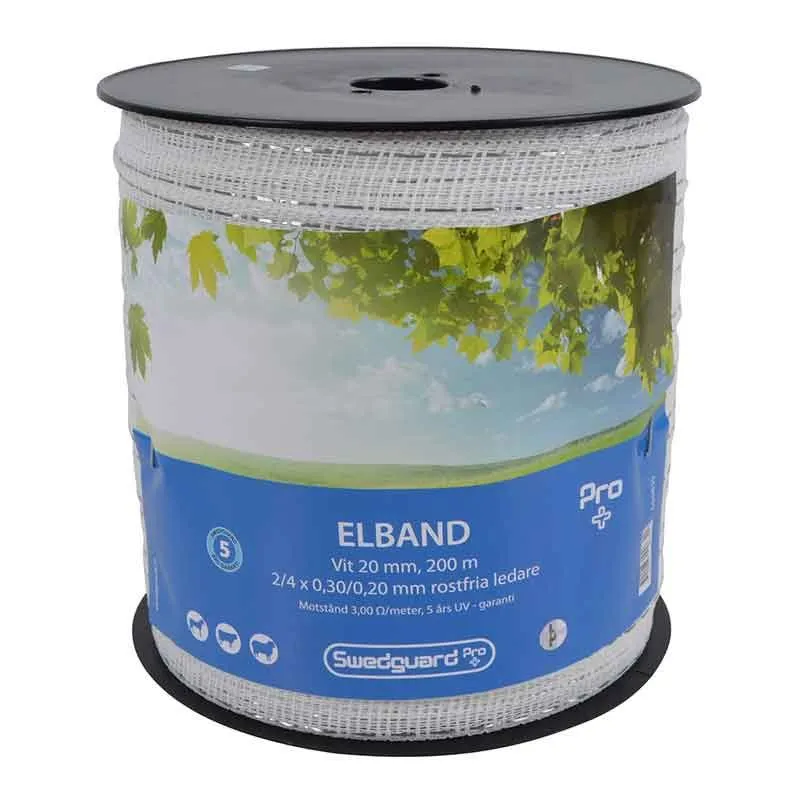 Handla nu Elband Pro+ 20 mm vit 200 m 2x0,30/4x0,20
