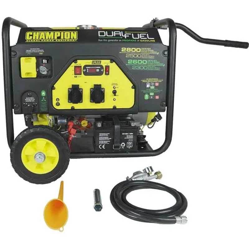 Begränsat antal Bensin/Gasol Elverk 2800 watt Dual Fuel med el-start Champion