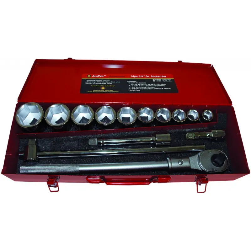 Billig Hylsnyckelsats 3/4" 14 del Ampro