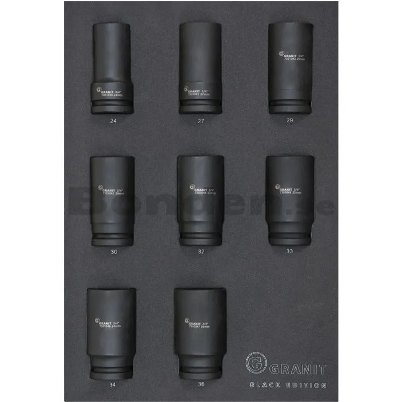 Begränsat antal Insatsset 3/4“- krafthylsa Granit