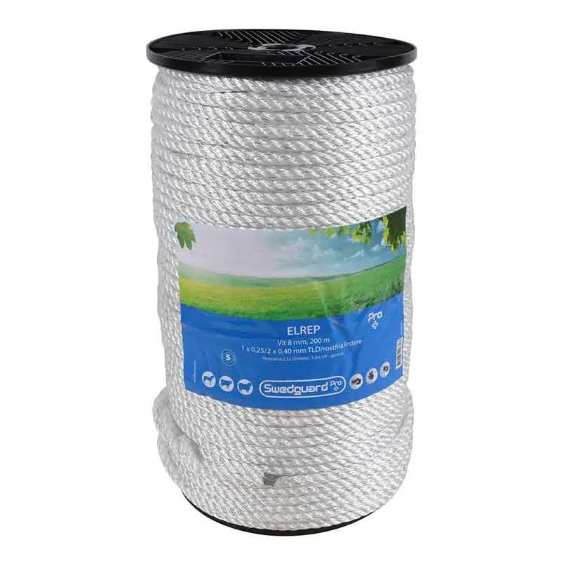 Elrep Pro+ 8 mm vit 200 m 1x0,25/2x0,4 spole Nedsatt pris