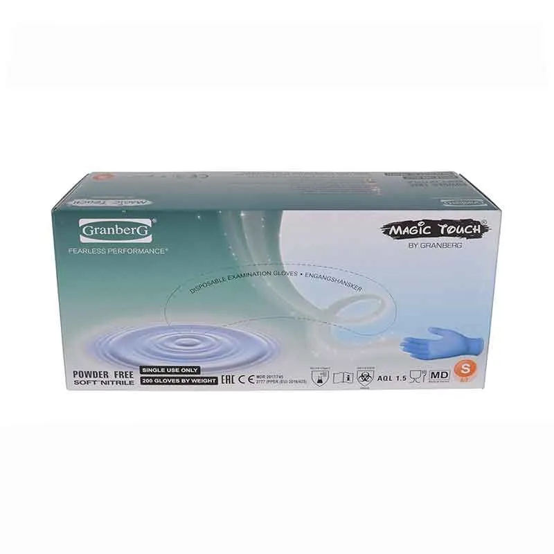 Nitrilhandske Soft blå S Magic Touch 200/fp Premium