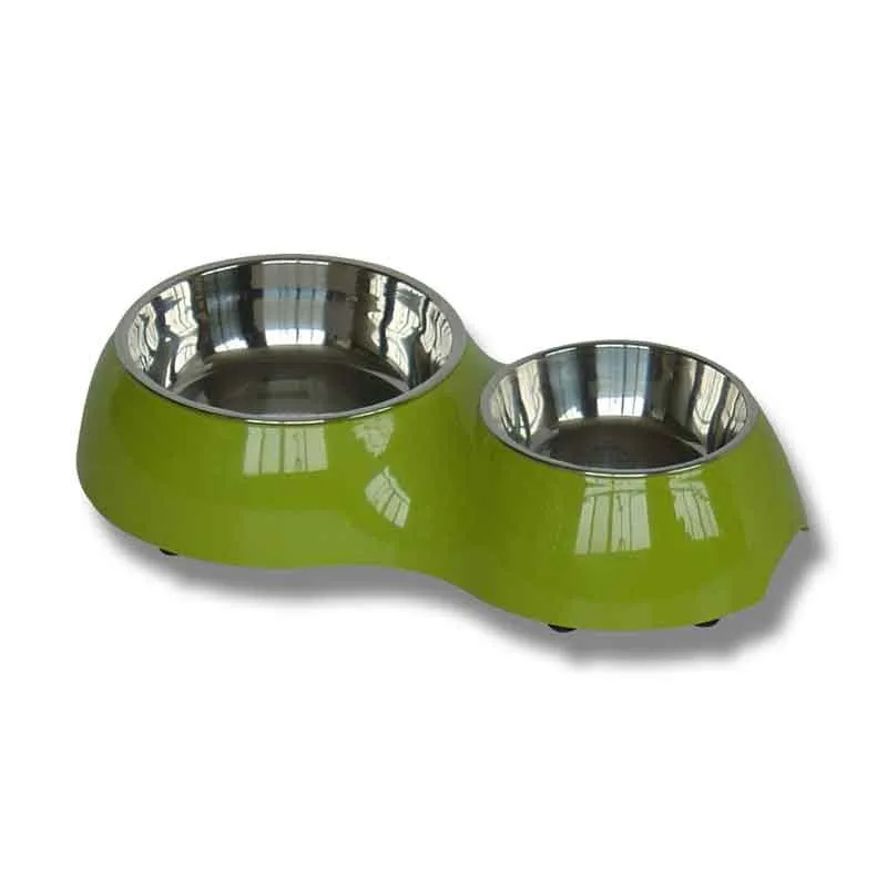 risnedsättning Matbar melamin/rostfritt rund 31x17,5x6,5 cm grön